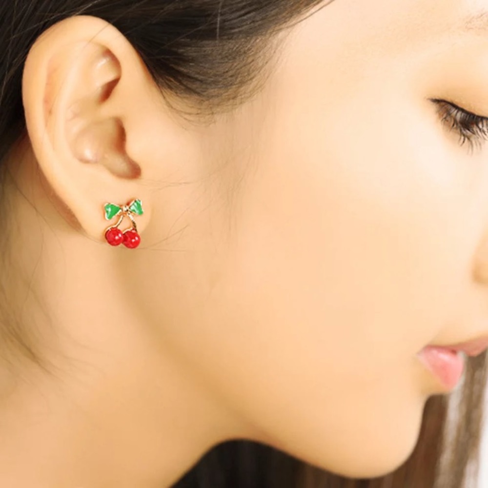 Gold filled Cherry Earrings - Picture 2 of 2